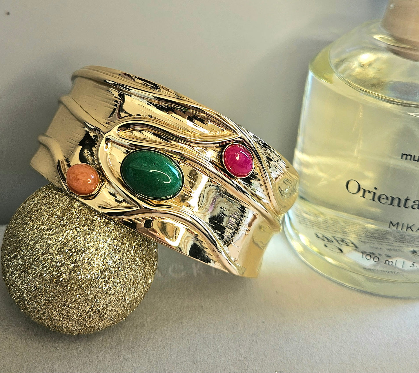 Bracelet manchette pierre