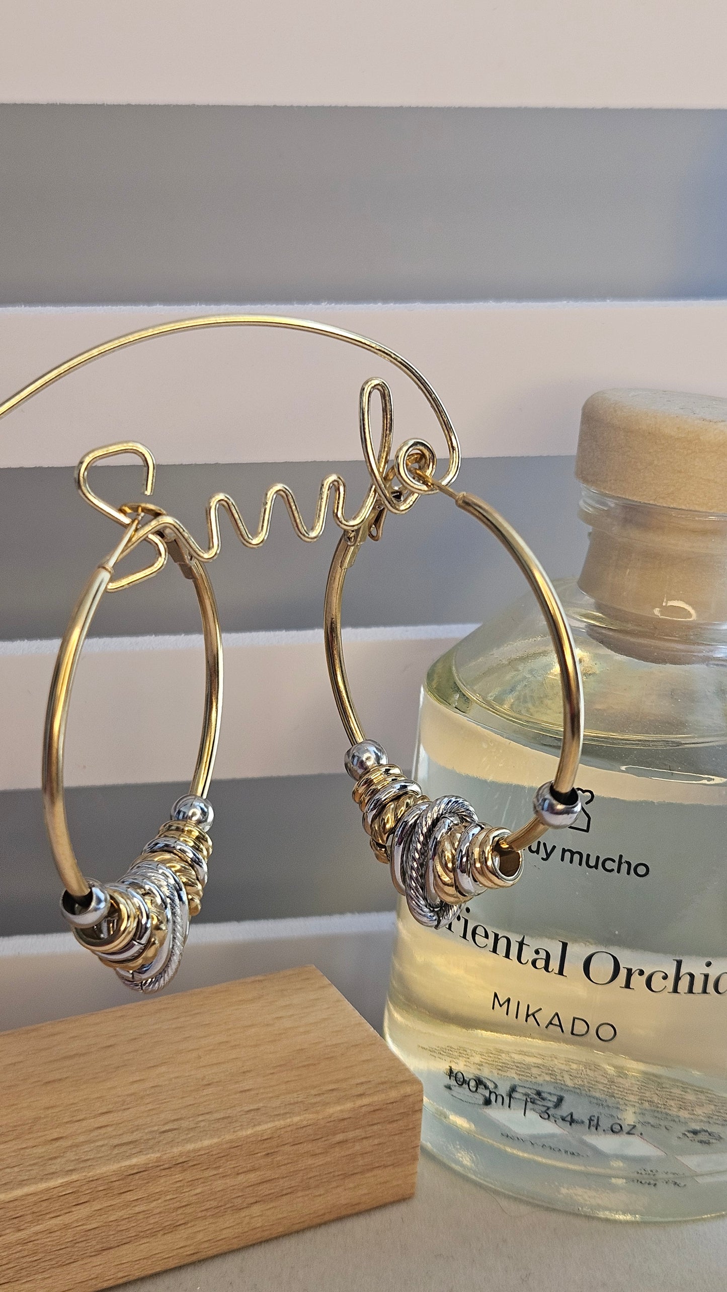 Boucles d'oreilles créoles et bicolor