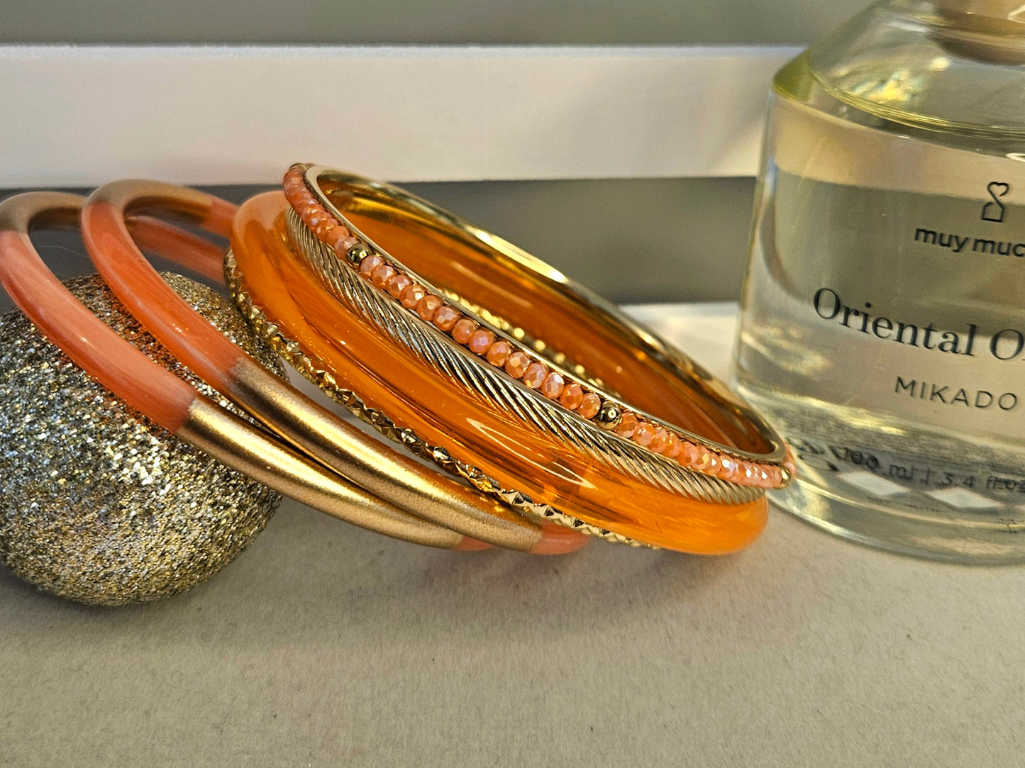 Bracelet jonc corail par 5