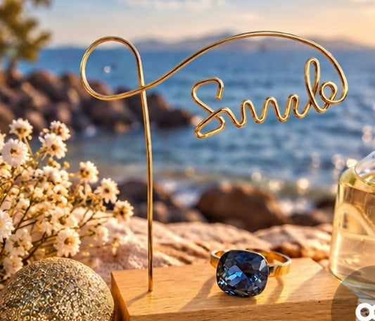 Bague carre bleue swarovski