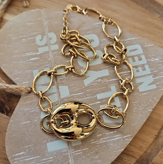 Collier grain de cafe grosse maille