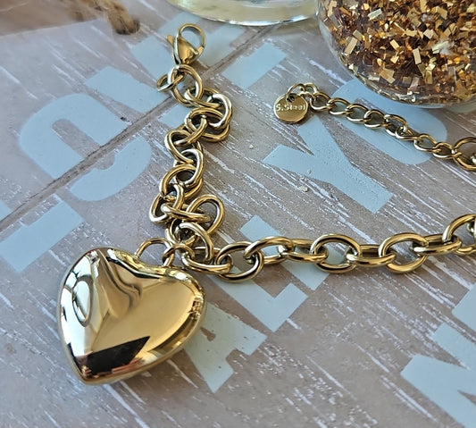 Bracelet coeur bombé