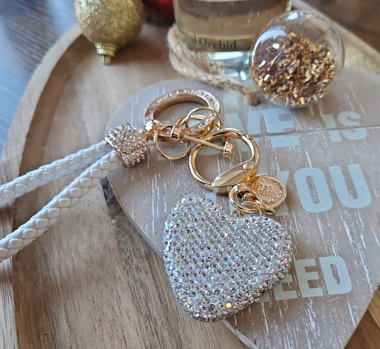 Grigri coeur strass argent