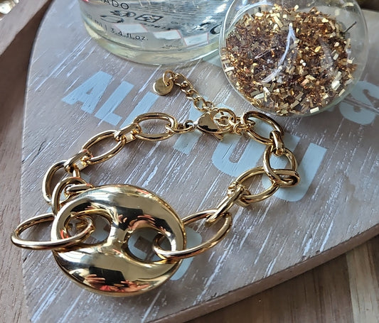 Bracelets grosse maille grain de cafe