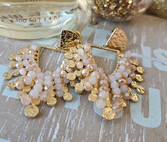 Boucles d'oreilles  champagne perle
