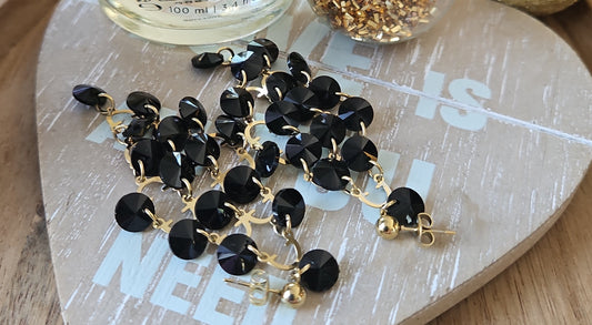 Boucles d'oreilles cristaux noirs