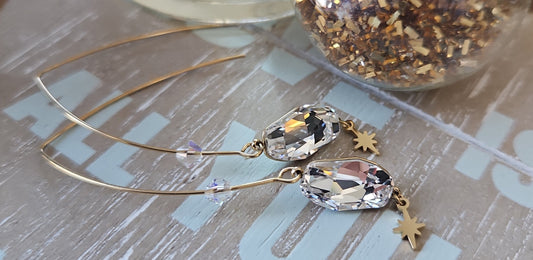 Boucles d'oreilles swarovski gouttes argent
