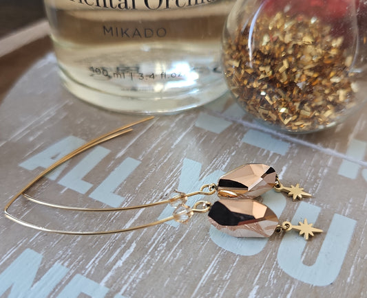 Boucles d'oreilles swarovski or goutte