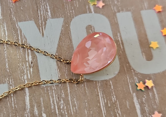 Swarovski peach necklace