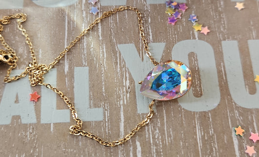 Collier Swarovski irisé arc en ciel