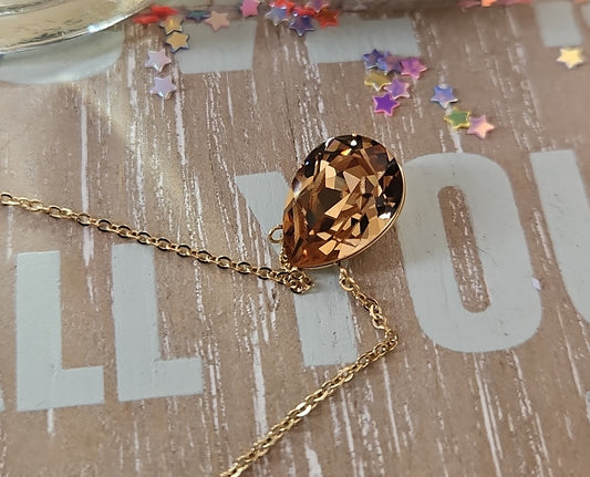 Champagne Swarovski necklace