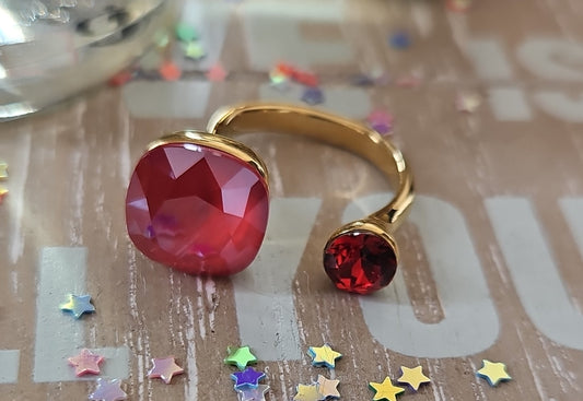 Bague rouge opaque Swarovski