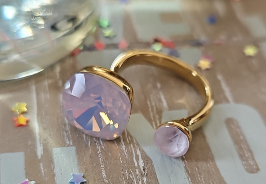 Bague rose transparente Swarovski