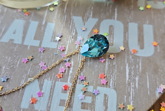 Turquoise blue Swarovski necklace