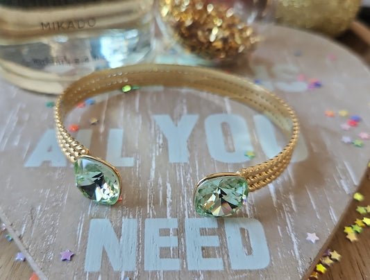 Light green Swarovski bangle bracelet
