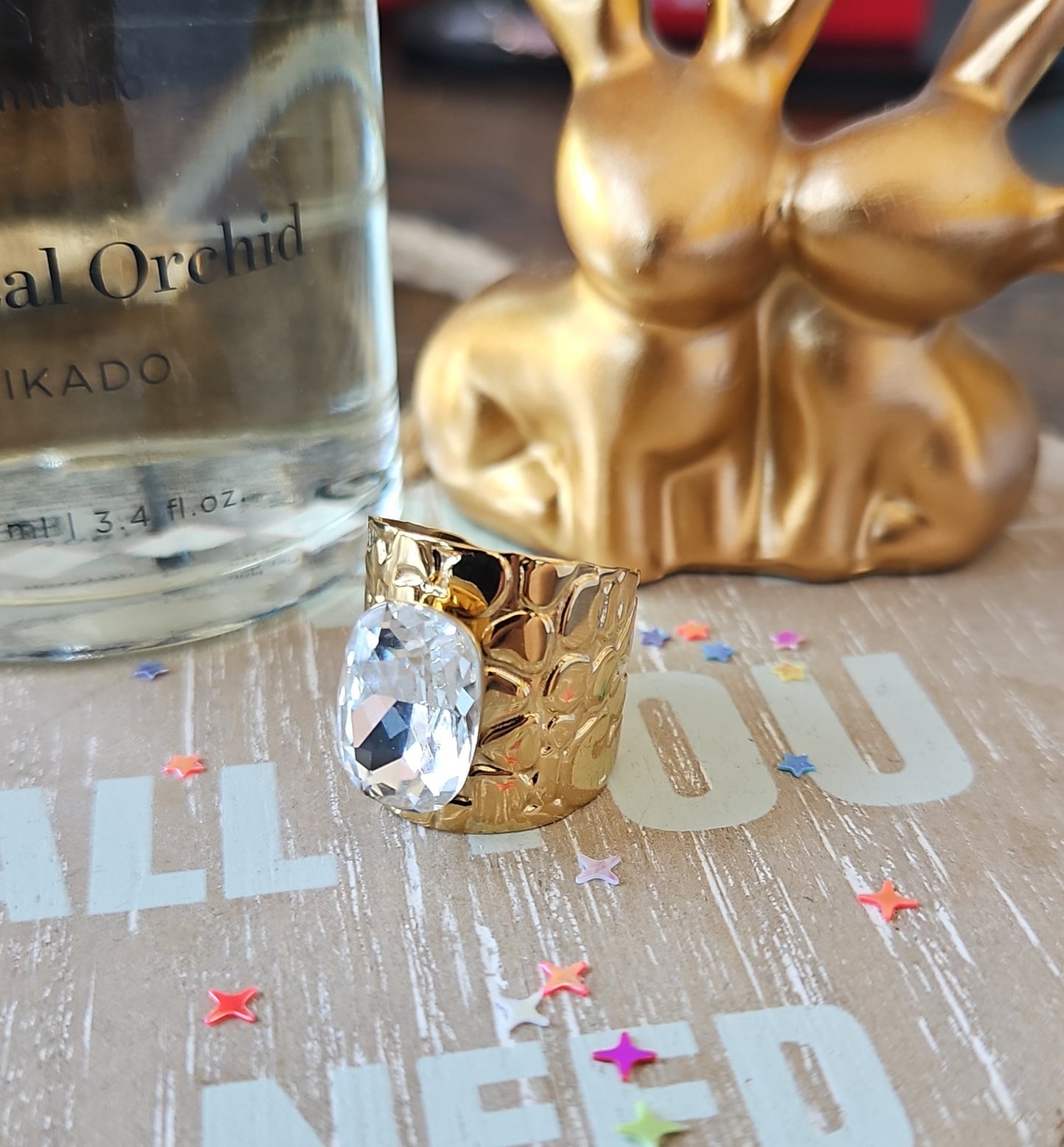 Bague swarovski argent rectangulaire