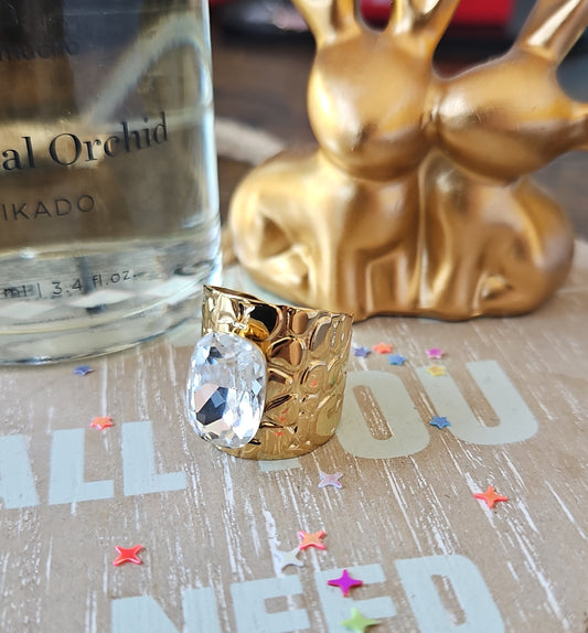 Bague swarovski argent rectangulaire
