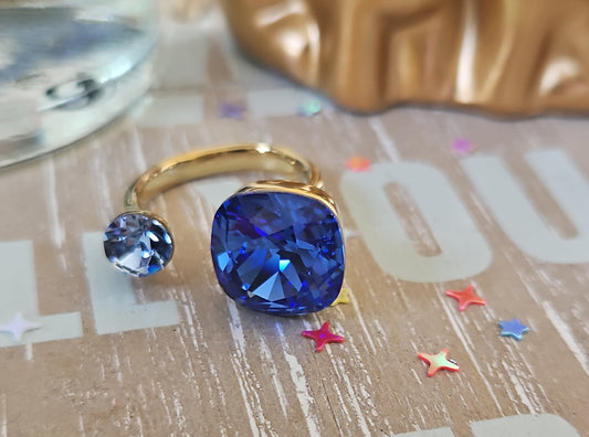 Bague swarovski bleu