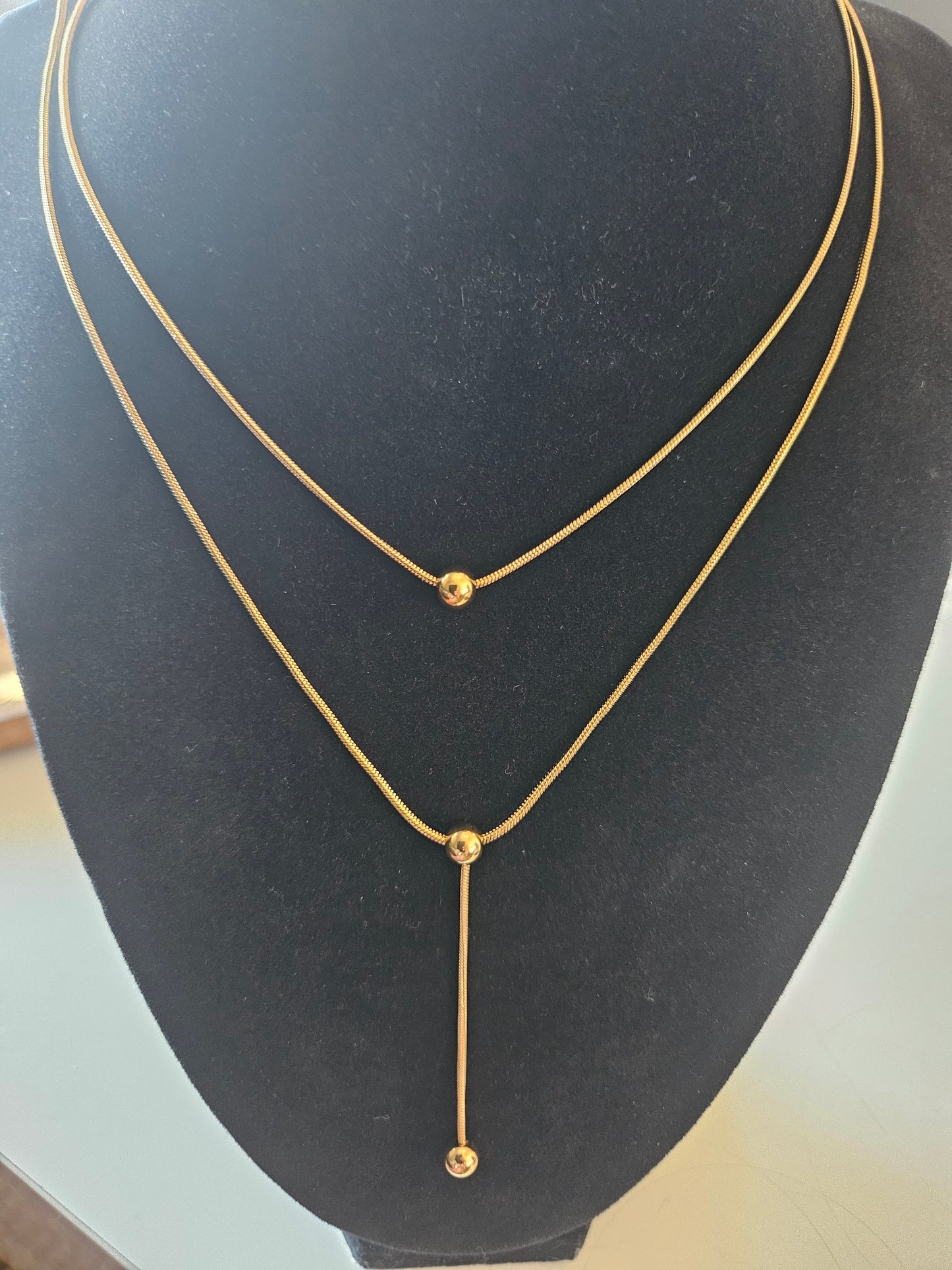 Collier maille serpent perle d'acier