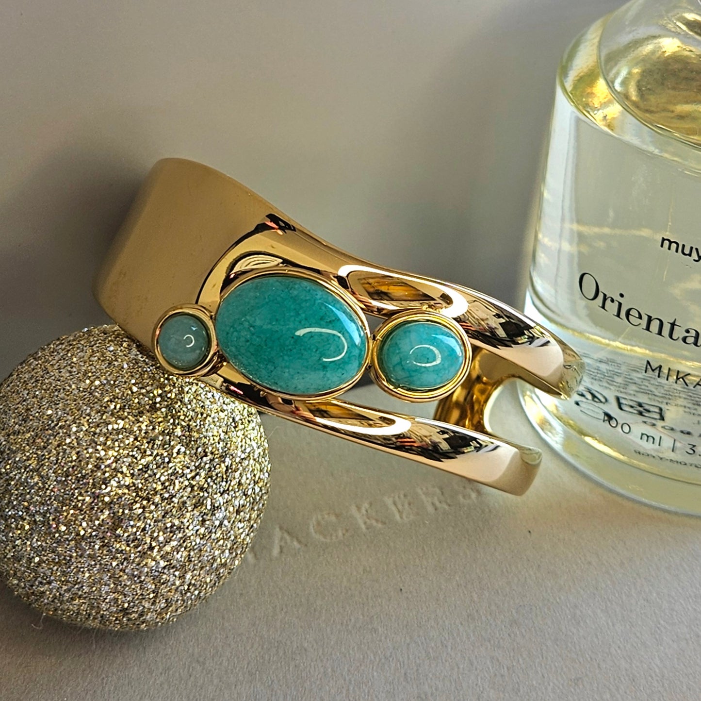 Bracelet manchette turquoise