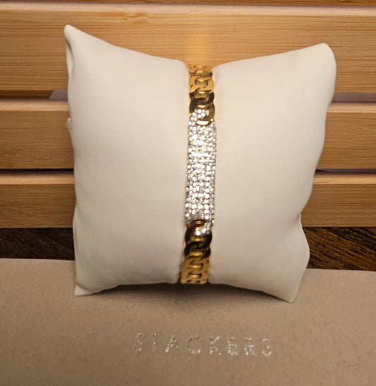 Bracelet jonc strass sur la longueur nathalie