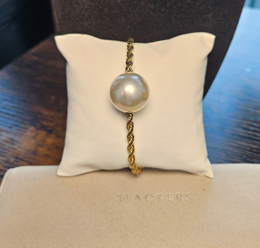 Bracelet grosse perle nacrée