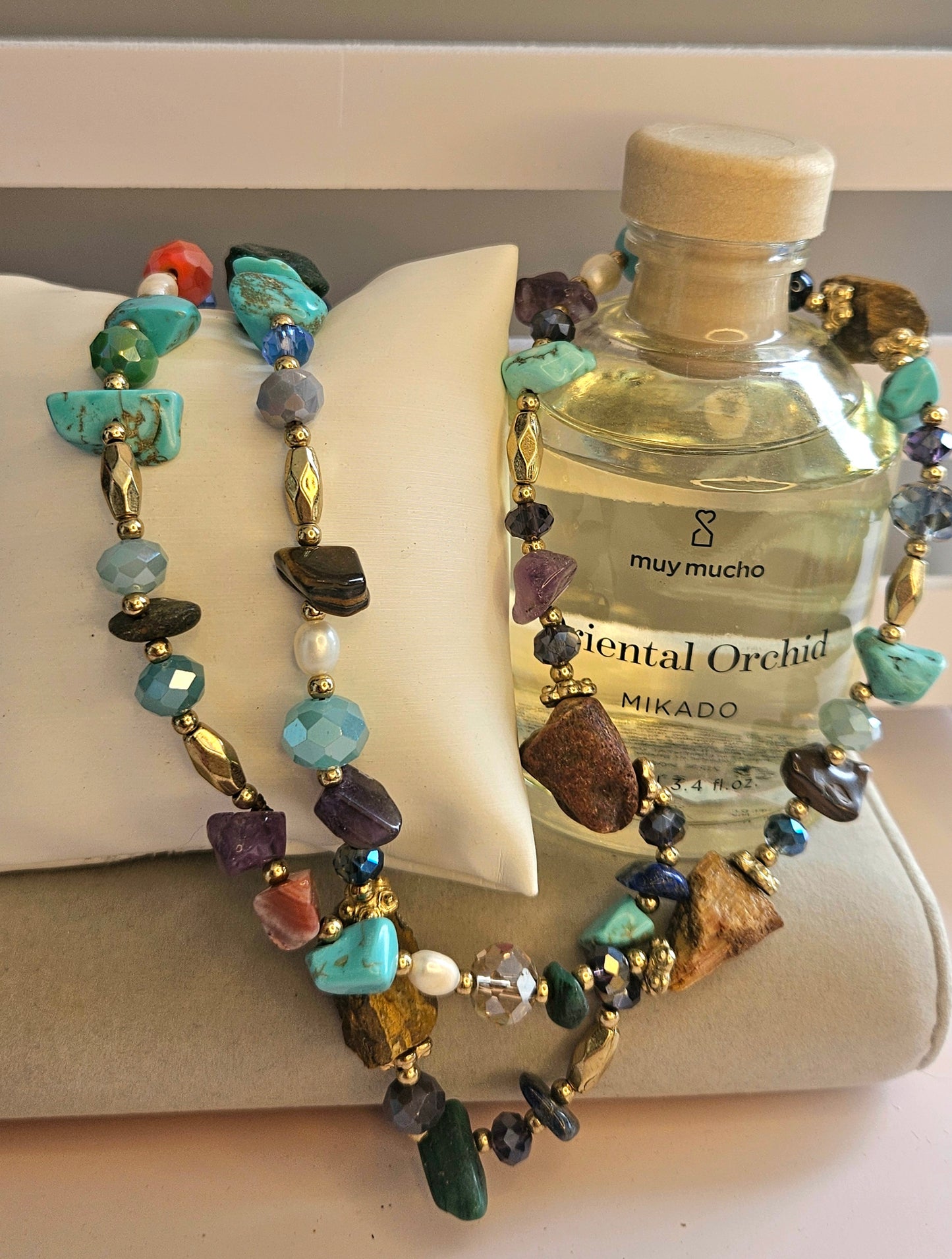 Collier sautoir perle naturelle