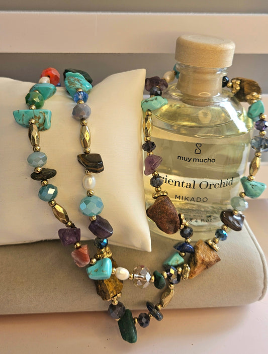 Collier sautoir perle naturelle