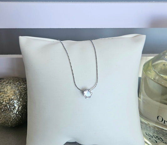 Collier solitaire argent