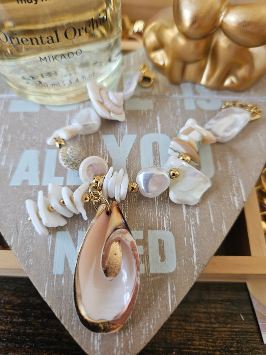 Bracelet perle et coquillage