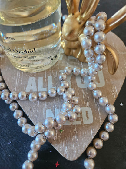 Collier sautoir perle champagne