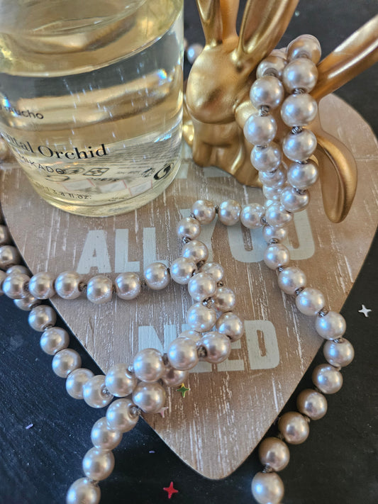 Collier sautoir perle champagne