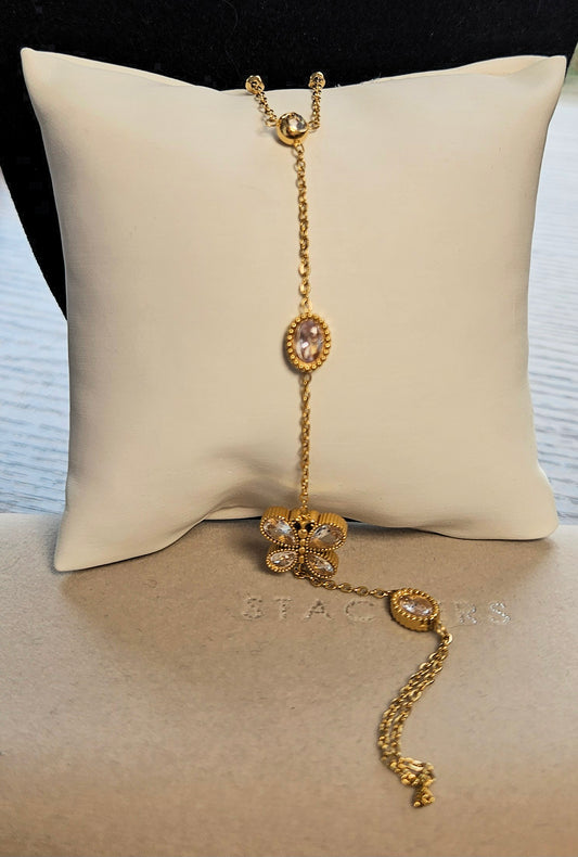 Bracelet bague fleur ciselee