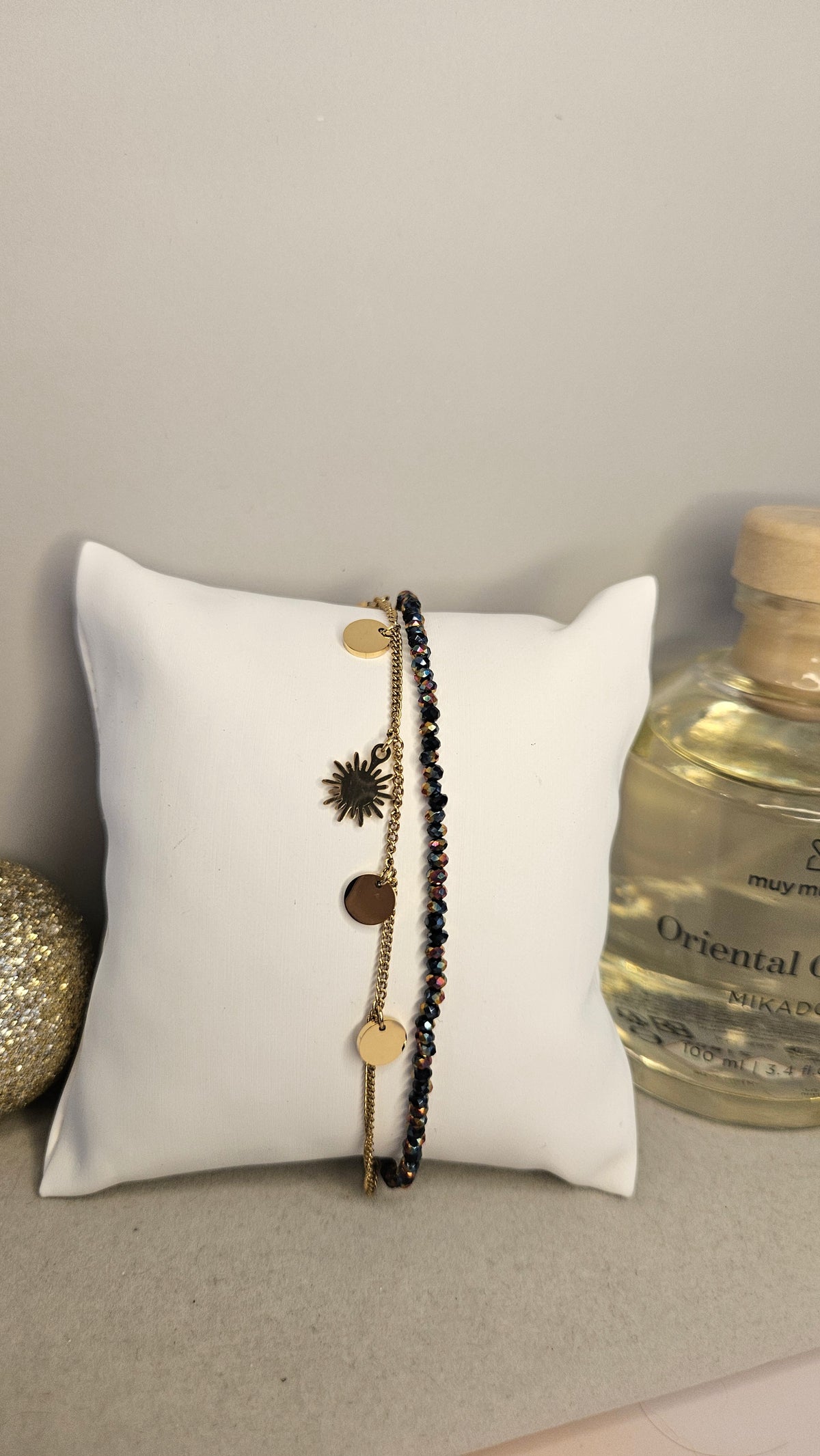 Bracelet cristal multicolore double