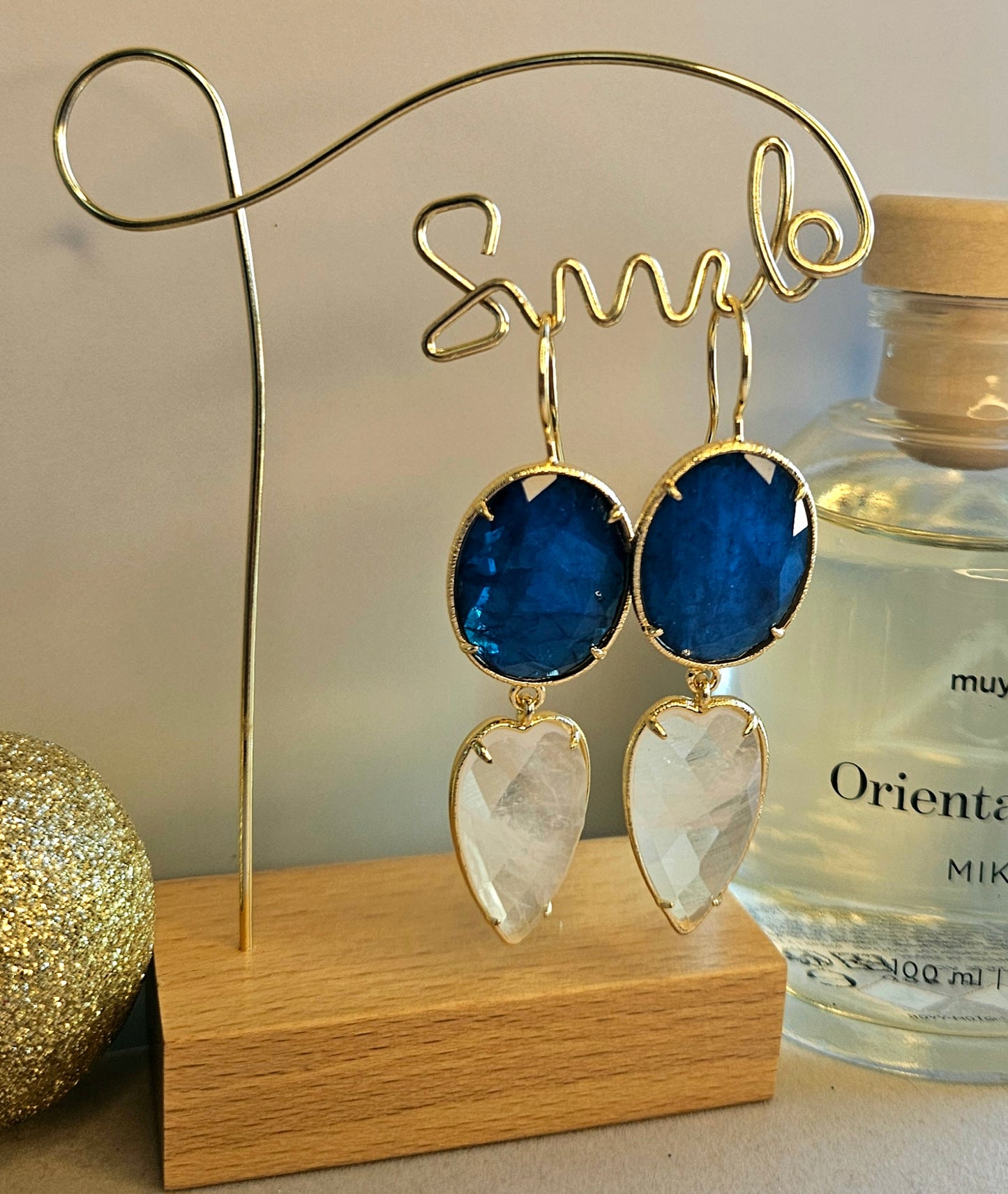 Boucle d'oreille quartz agate