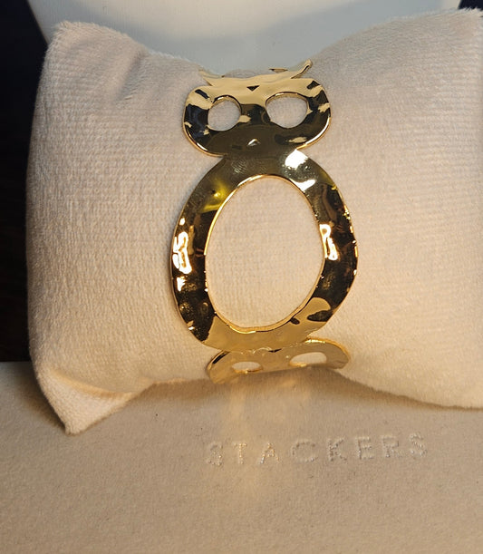 Bracelet manchette martelee anneau