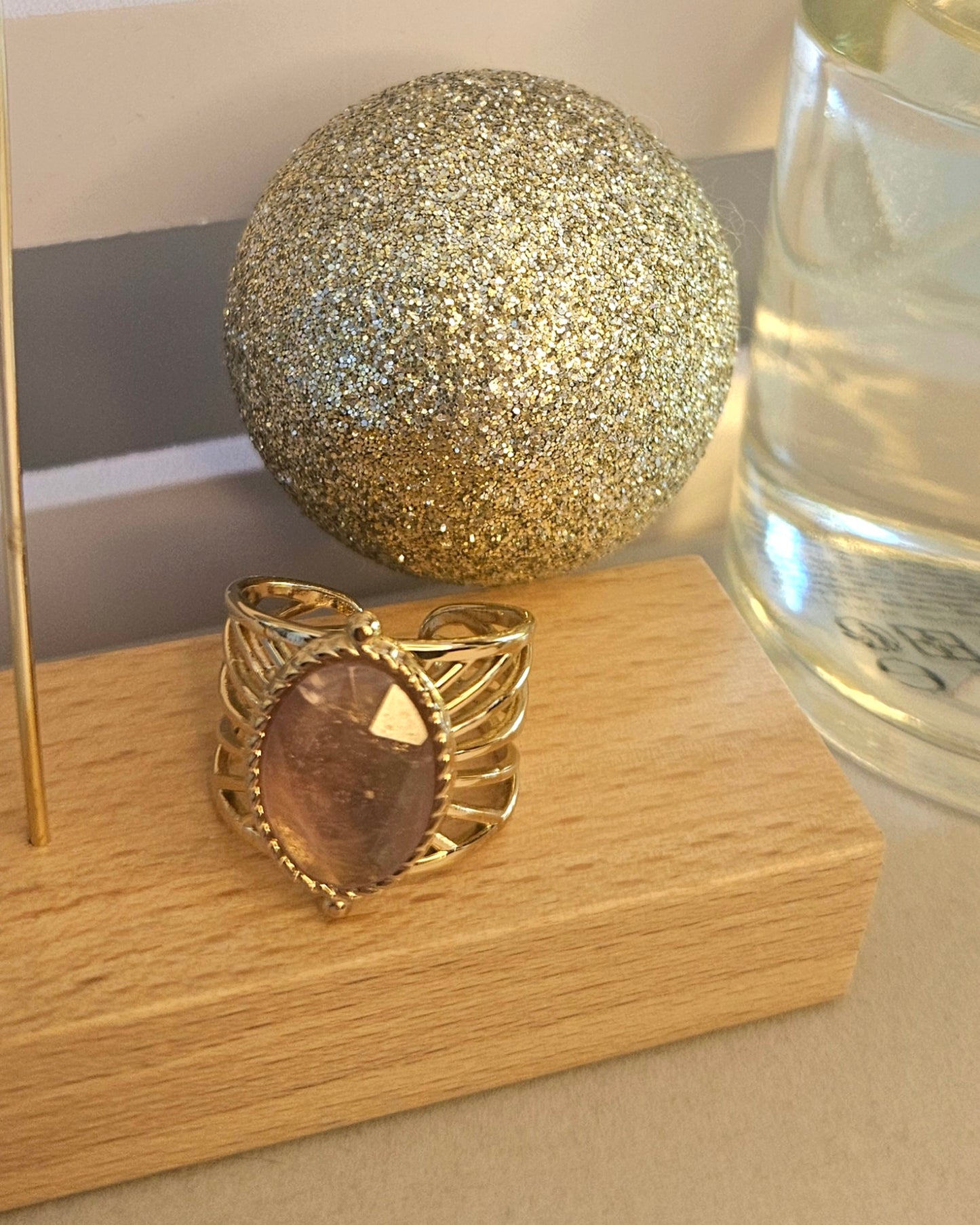 Bague pierre naturelle rose