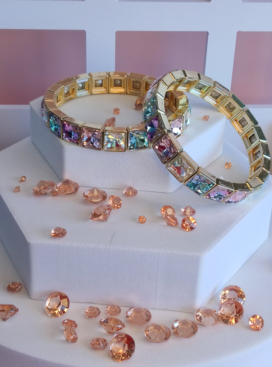 Bracelet cristal multicolore élastique