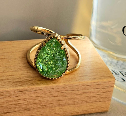 Bague cristal verte