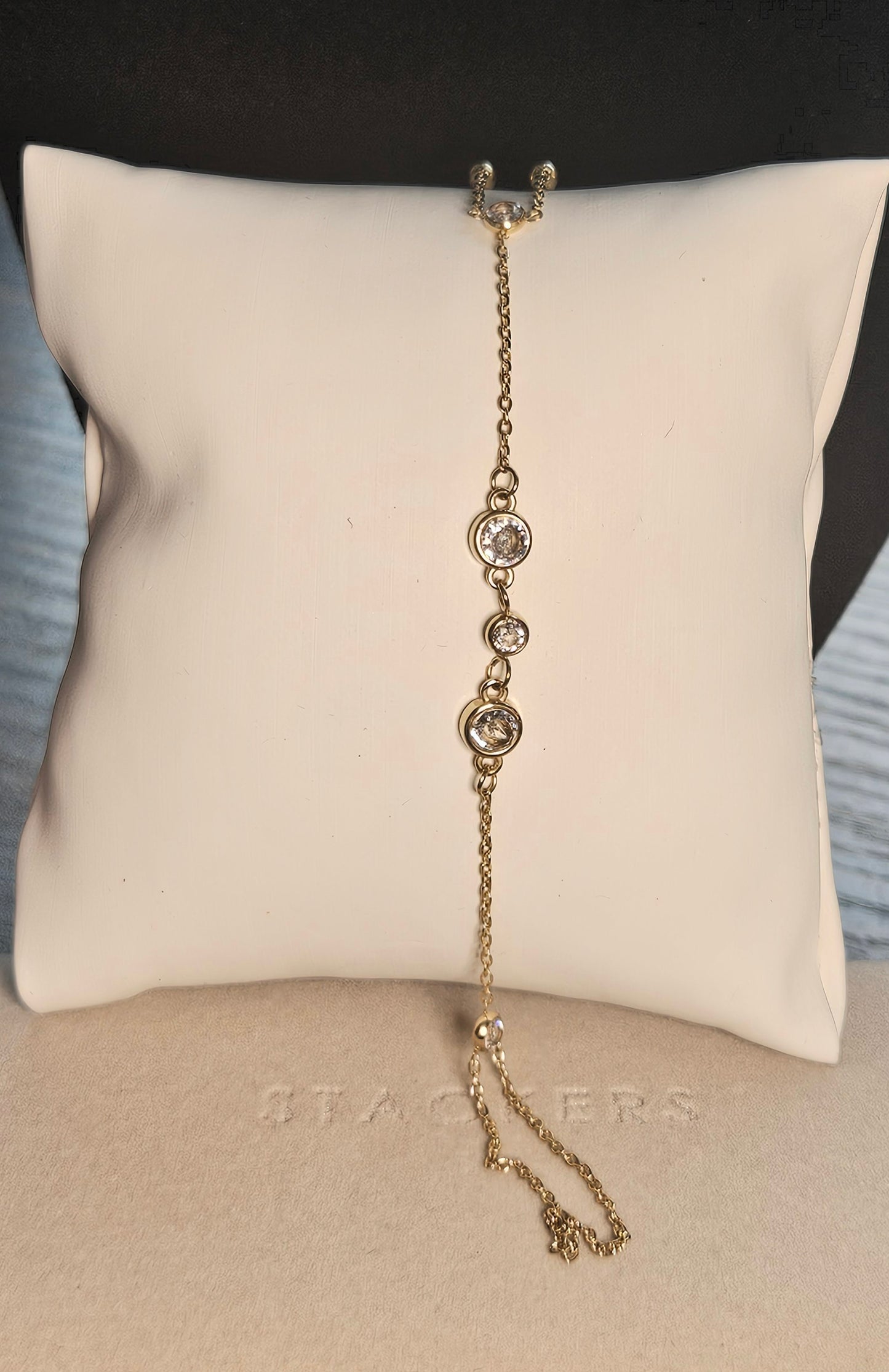 Bracelet bague zirconium rond