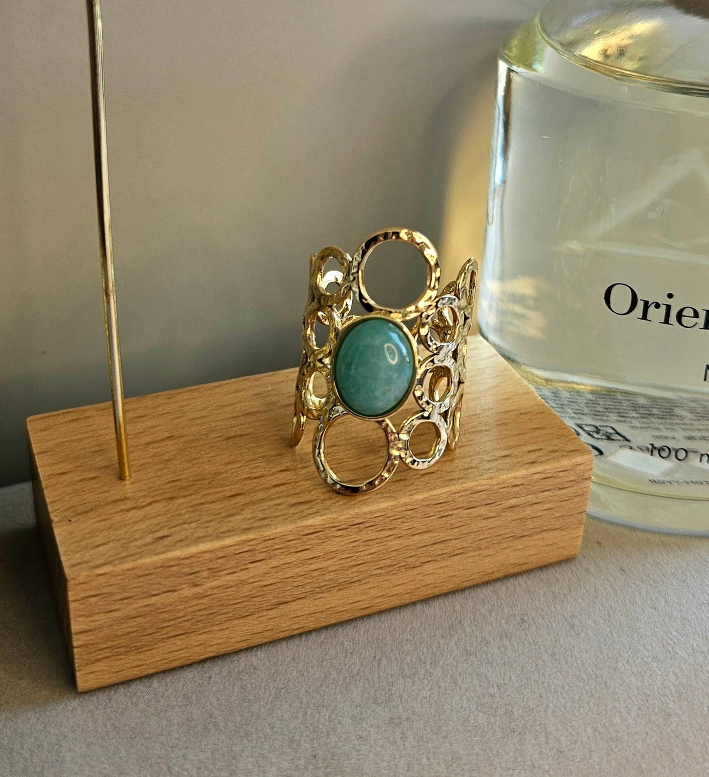 Bague fleur turquoise