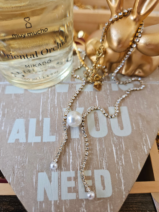 Collier perles strass