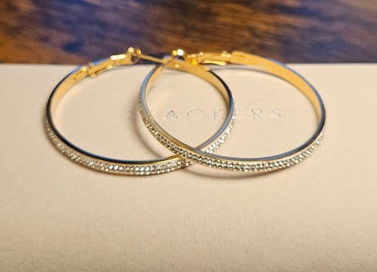 Boucles d'oreilles Créole grande strass