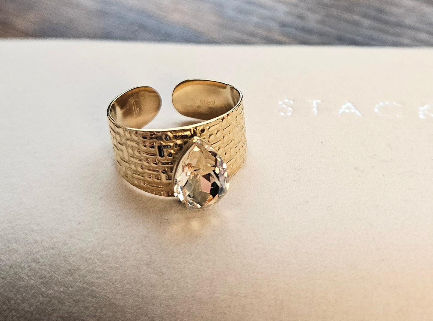 Bague cristal champagne