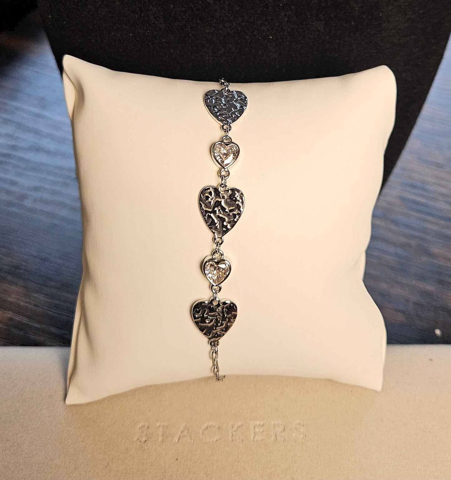 Bracelet cristal coeur or