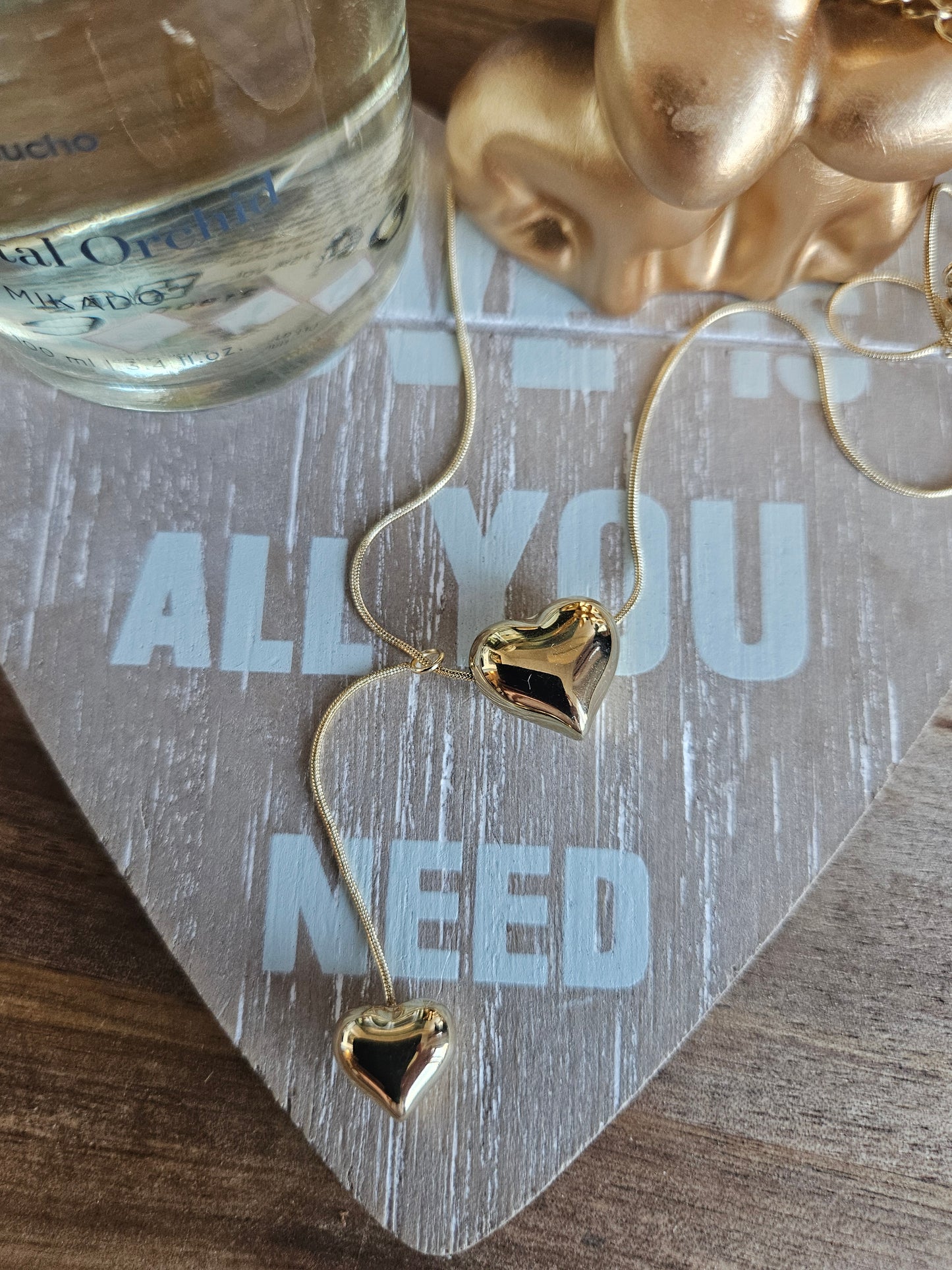 Collier double coeur en y