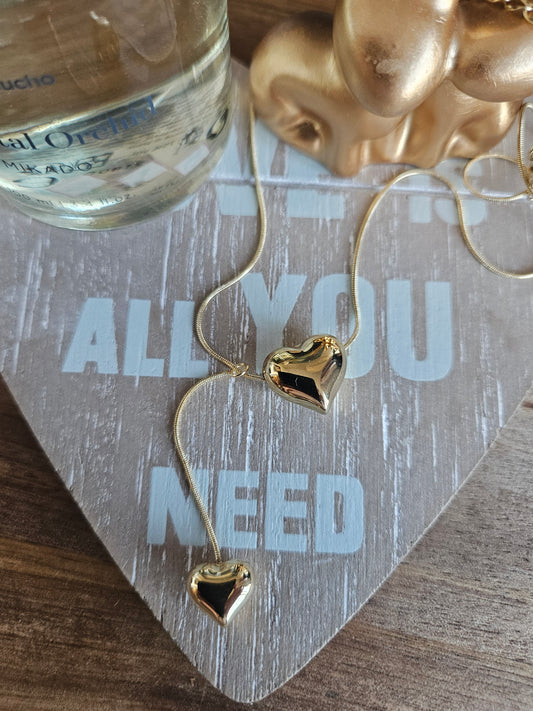 Collier double coeur en y