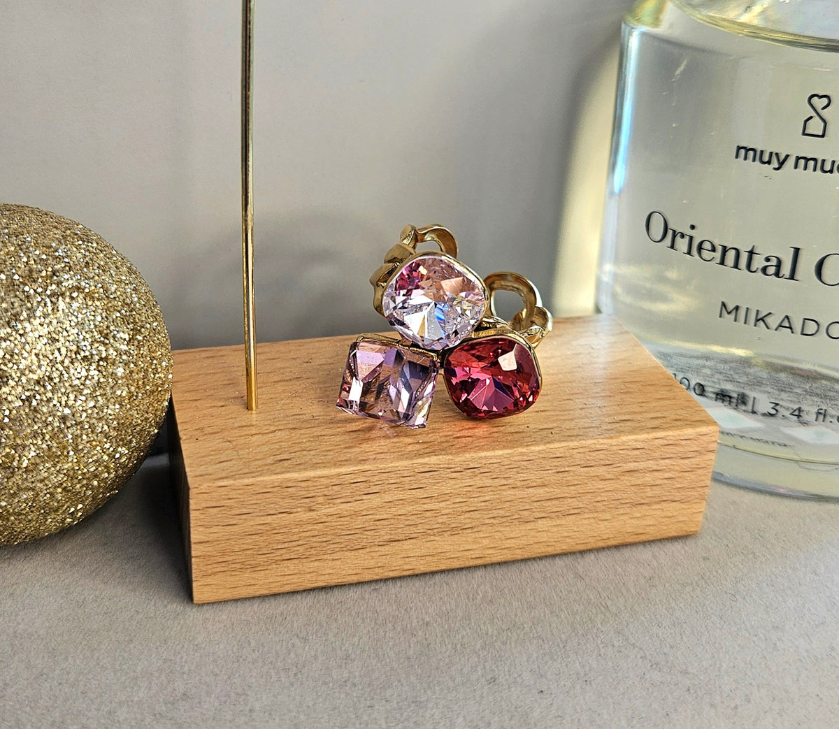 Bague rose cristal 4