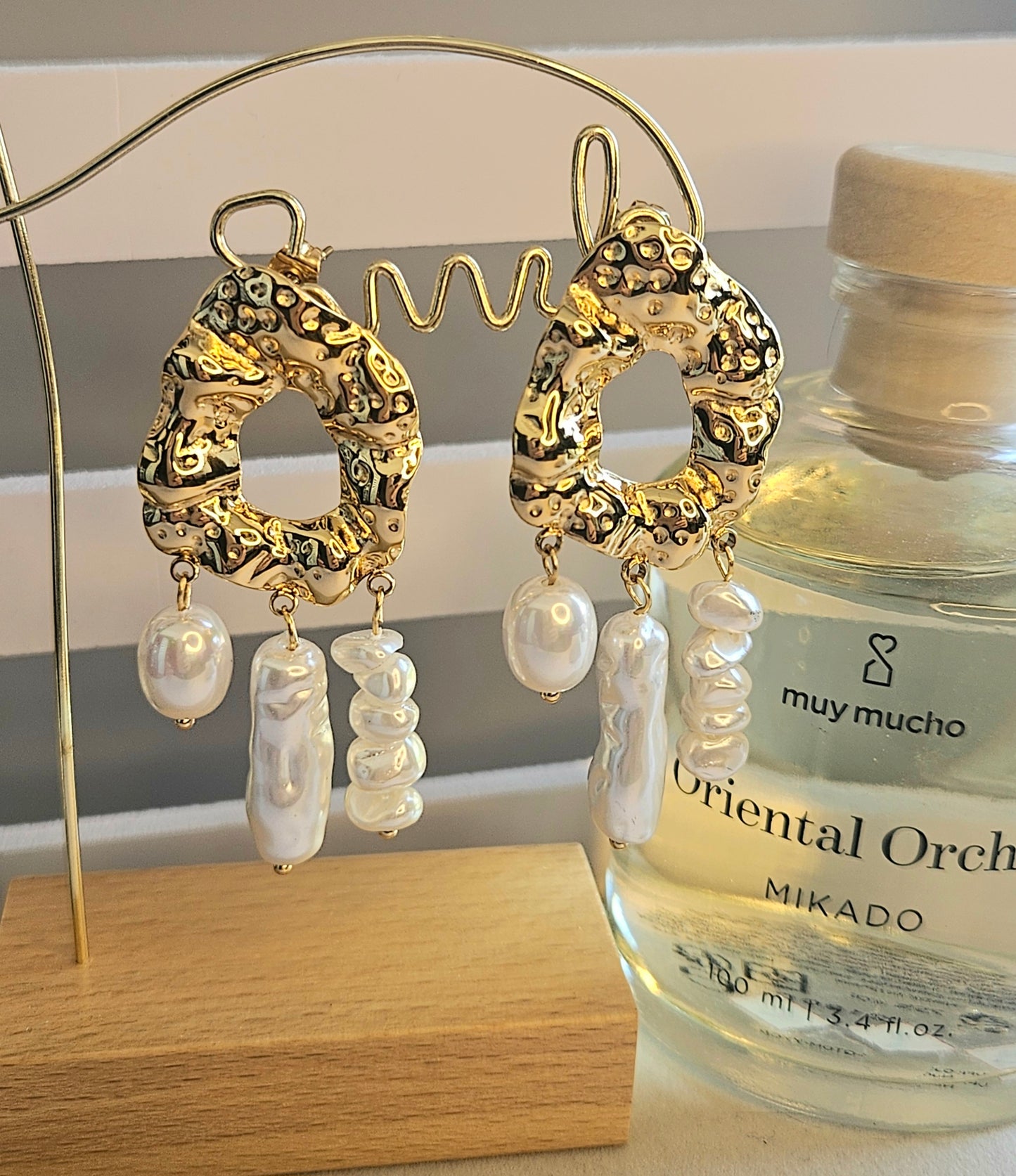 Boucles d'oreilles Créole perle nacré