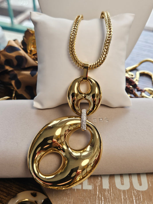 Collier double grain de cafe